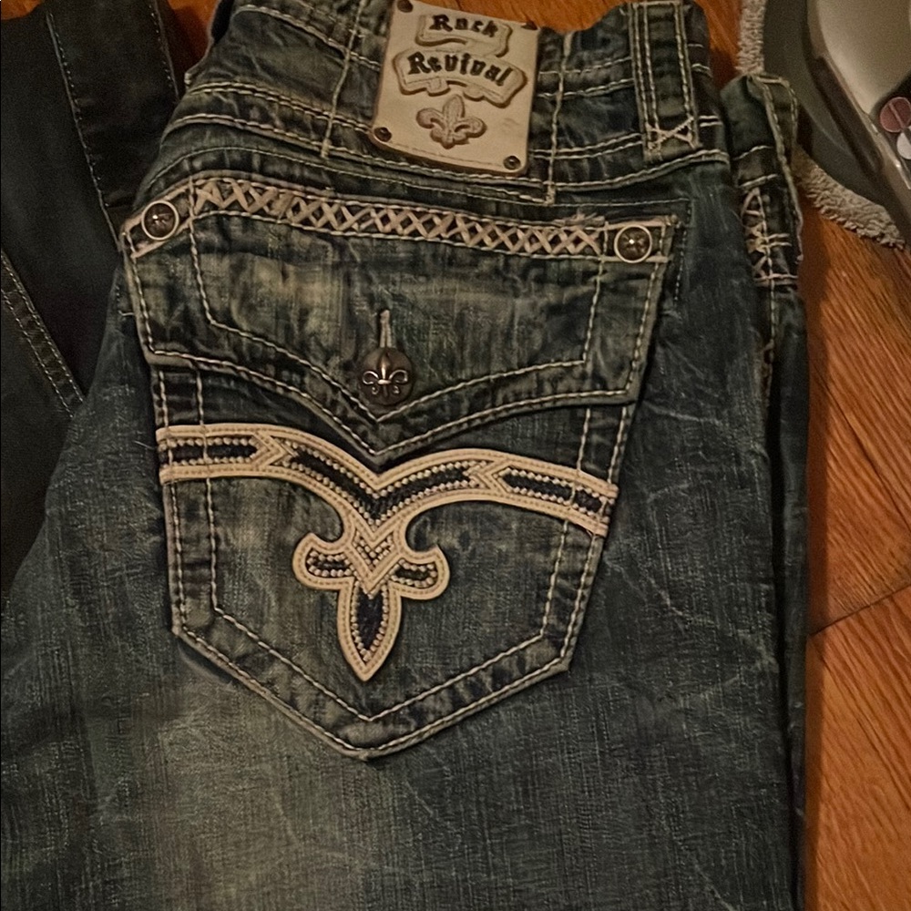 Rock Revival Distressed Indigo Jeans